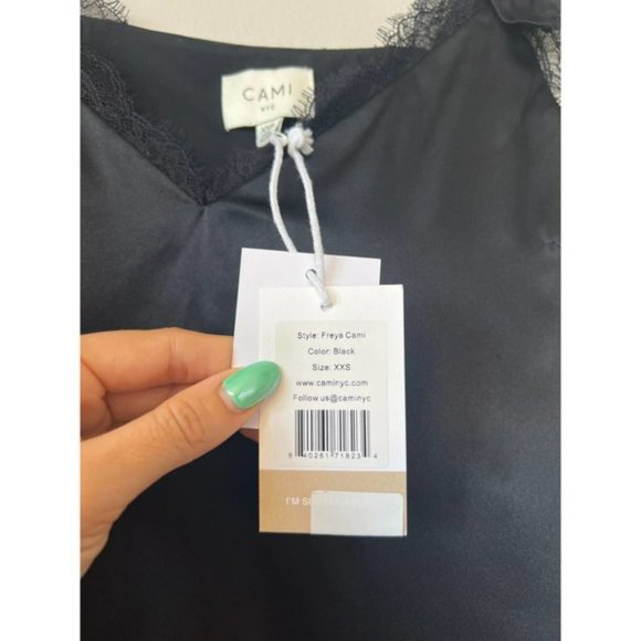 Cami NYC Freya Bow Strap Silk Lace Casual Top Women's Black Size: XXS NWT - Picture 6 of 10
